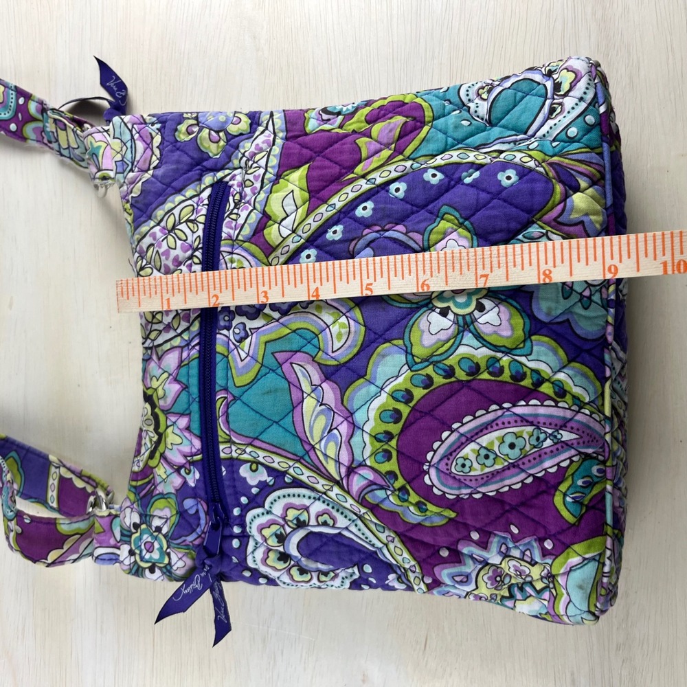 Vera Bradley Purple Paisley Quilted Cotton Crossbody Bag Floral Messenger - Picture 5 of 8